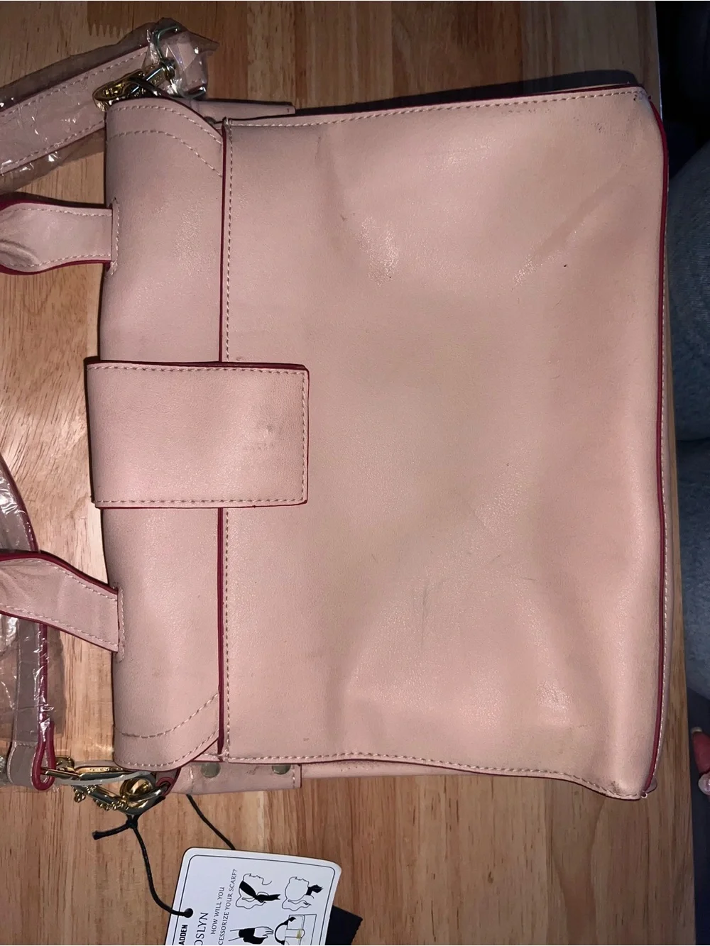 Steve Madden Pale Pink Satchel with Gold Hardware